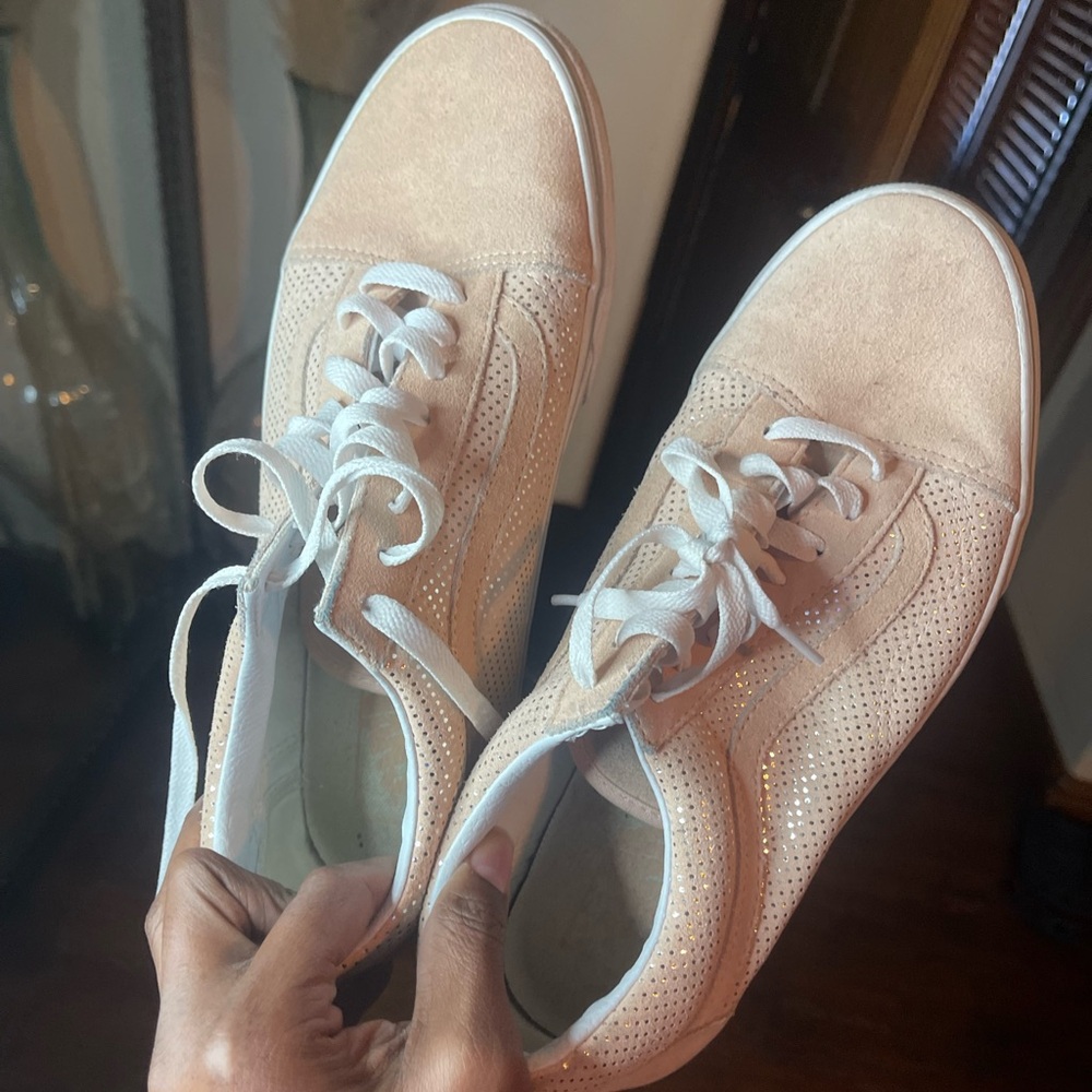 Pink white vans